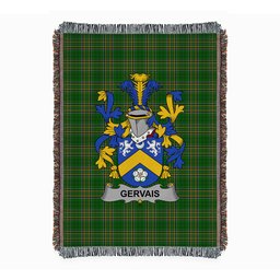 ScotsTee Shop Irish Gervais Clan Coat of Arms Irish Tartan Woven Blanket