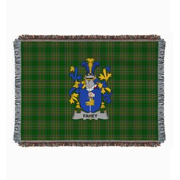 ScotsTee Shop Irish Fahey or O'Fahy Clan Coat of Arms Irish Tartan Woven Blanket