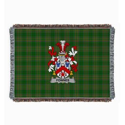 ScotsTee Shop Irish Fownes Clan Coat of Arms Irish Tartan Woven Blanket