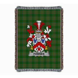 ScotsTee Shop Irish Fownes Clan Coat of Arms Irish Tartan Woven Blanket