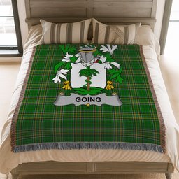 ScotsTee Shop Irish Going Clan Coat of Arms Irish Tartan Woven Blanket