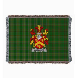 ScotsTee Shop Irish Gardiner Clan Coat of Arms Irish Tartan Woven Blanket