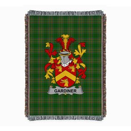ScotsTee Shop Irish Gardiner Clan Coat of Arms Irish Tartan Woven Blanket