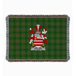 ScotsTee Shop Irish Fuller Clan Coat of Arms Irish Tartan Woven Blanket