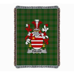 ScotsTee Shop Irish Fuller Clan Coat of Arms Irish Tartan Woven Blanket
