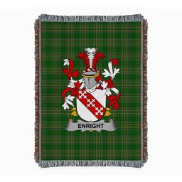 ScotsTee Shop Irish Enright Clan Coat of Arms Irish Tartan Woven Blanket
