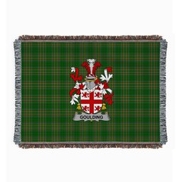 ScotsTee Shop Irish Goulding or O'Goillin Clan Coat of Arms Irish Tartan Woven Blanket