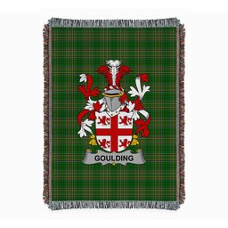 ScotsTee Shop Irish Goulding or O'Goillin Clan Coat of Arms Irish Tartan Woven Blanket