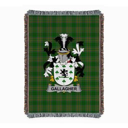ScotsTee Shop Irish Gallagher or O'Gallagher Clan Coat of Arms Irish Tartan Woven Blanket