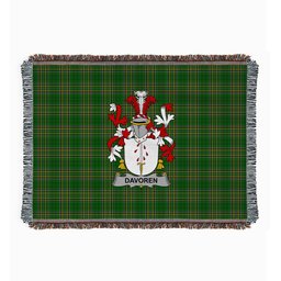 ScotsTee Shop Irish Davoren or O'Davoren Clan Coat of Arms Irish Tartan Woven Blanket