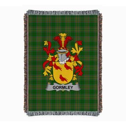 ScotsTee Shop Irish Gormley or O'Gormley Clan Coat of Arms Irish Tartan Woven Blanket