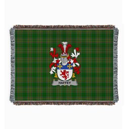 ScotsTee Shop Irish Haffey or O'Haffy Clan Coat of Arms Irish Tartan Woven Blanket