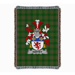 ScotsTee Shop Irish Haffey or O'Haffy Clan Coat of Arms Irish Tartan Woven Blanket