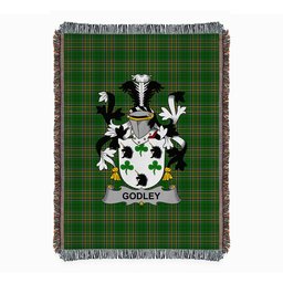 ScotsTee Shop Irish Godley Clan Coat of Arms Irish Tartan Woven Blanket