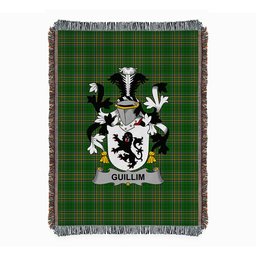 ScotsTee Shop Irish Guillim Clan Coat of Arms Irish Tartan Woven Blanket