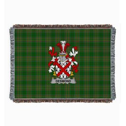 ScotsTee Shop Irish Desmond Clan Coat of Arms Irish Tartan Woven Blanket