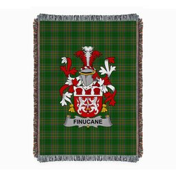ScotsTee Shop Irish Finucane or McFinucane Clan Coat of Arms Irish Tartan Woven Blanket