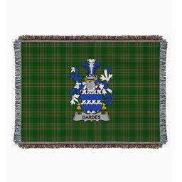 ScotsTee Shop Irish Dardes or Dardis Clan Coat of Arms Irish Tartan Woven Blanket