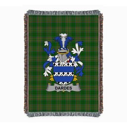 ScotsTee Shop Irish Dardes or Dardis Clan Coat of Arms Irish Tartan Woven Blanket