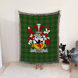 ScotsTee Shop Irish Daly or O'Daly Clan Coat of Arms Irish Tartan Woven Blanket