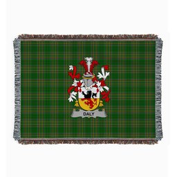 ScotsTee Shop Irish Daly or O'Daly Clan Coat of Arms Irish Tartan Woven Blanket