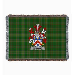 ScotsTee Shop Irish Dermond or O'Dermond Clan Coat of Arms Irish Tartan Woven Blanket