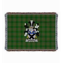 ScotsTee Shop Irish Drisdale Clan Coat of Arms Irish Tartan Woven Blanket