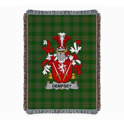 ScotsTee Shop Irish Dempsey or O'Dempsey Clan Coat of Arms Irish Tartan Woven Blanket