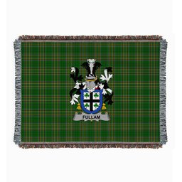 ScotsTee Shop Irish Fullam Clan Coat of Arms Irish Tartan Woven Blanket