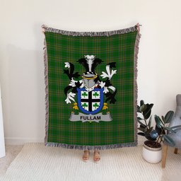ScotsTee Shop Irish Fullam Clan Coat of Arms Irish Tartan Woven Blanket