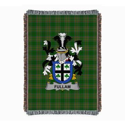 ScotsTee Shop Irish Fullam Clan Coat of Arms Irish Tartan Woven Blanket