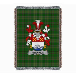 ScotsTee Shop Irish Franklin Clan Coat of Arms Irish Tartan Woven Blanket