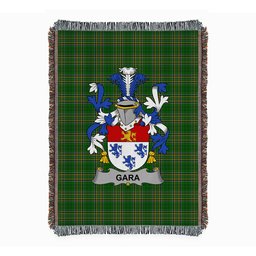 ScotsTee Shop Irish Gara or O'Gara Clan Coat of Arms Irish Tartan Woven Blanket