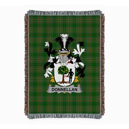 ScotsTee Shop Irish Donnellan or O'Donnellan Clan Coat of Arms Irish Tartan Woven Blanket