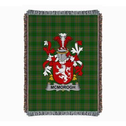 ScotsTee Shop Irish McMorogh or McMorrow Clan Coat of Arms Irish Tartan Woven Blanket
