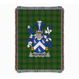 ScotsTee Shop Irish Holywood Clan Coat of Arms Irish Tartan Woven Blanket