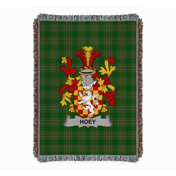 ScotsTee Shop Irish Hoey or O'Hoey Clan Coat of Arms Irish Tartan Woven Blanket