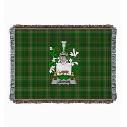 ScotsTee Shop Irish Lennon or O'Lennon Clan Coat of Arms Irish Tartan Woven Blanket