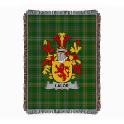 ScotsTee Shop Irish Lalor or O'Lawlor Clan Coat of Arms Irish Tartan Woven Blanket