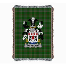 ScotsTee Shop Irish McKeown Clan Coat of Arms Irish Tartan Woven Blanket