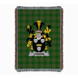 ScotsTee Shop Irish Lyndon or Gindon Clan Coat of Arms Irish Tartan Woven Blanket
