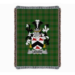 ScotsTee Shop Irish Lehane or O'Lehane Clan Coat of Arms Irish Tartan Woven Blanket