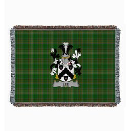 ScotsTee Shop Irish Lee or O'Lee Clan Coat of Arms Irish Tartan Woven Blanket