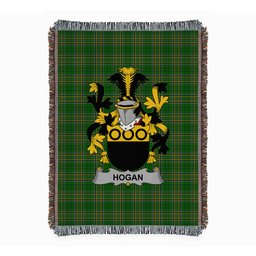 ScotsTee Shop Irish Hogan or O'Hogan Clan Coat of Arms Irish Tartan Woven Blanket