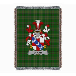 ScotsTee Shop Irish Lynam or O'Lynam Clan Coat of Arms Irish Tartan Woven Blanket