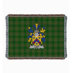 ScotsTee Shop Irish Lany or Laney Clan Coat of Arms Irish Tartan Woven Blanket