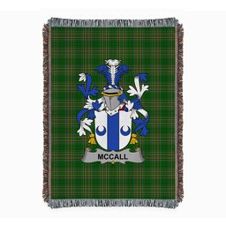 ScotsTee Shop Irish McCall Clan Coat of Arms Irish Tartan Woven Blanket