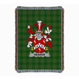 ScotsTee Shop Irish Hearon or Hearn Clan Coat of Arms Irish Tartan Woven Blanket