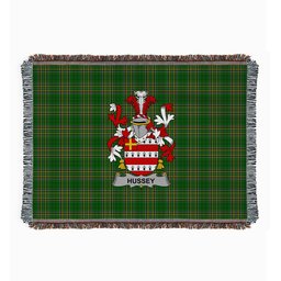 ScotsTee Shop Irish Hussey or O'Hosey Clan Coat of Arms Irish Tartan Woven Blanket