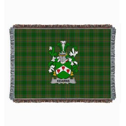 ScotsTee Shop Irish Kearns or O'Kearon Clan Coat of Arms Irish Tartan Woven Blanket